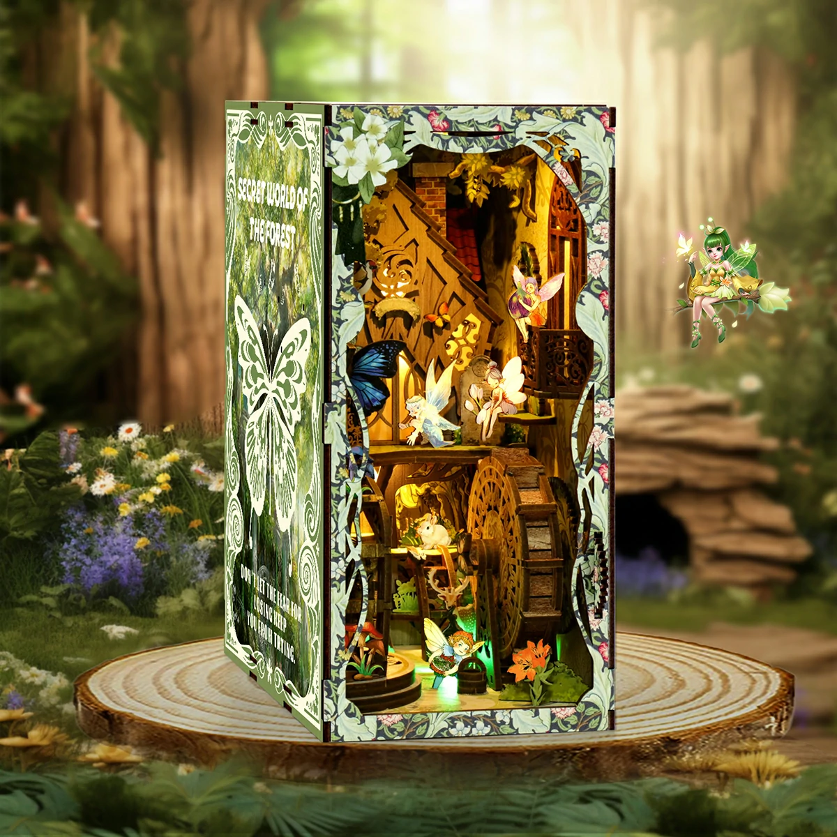 Book Nook – DIY Magischer Waldpfad Miniatur mit LED (18) Book Nook – DIY Magischer Waldpfad Miniatur mit LED