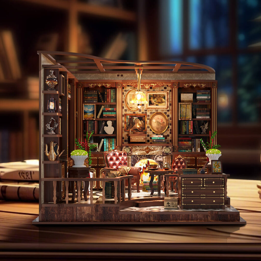 Miniatur‑Häuschen „Linkes Ufer Leseraum“ – DIY‑Bastelset für Bastelfans