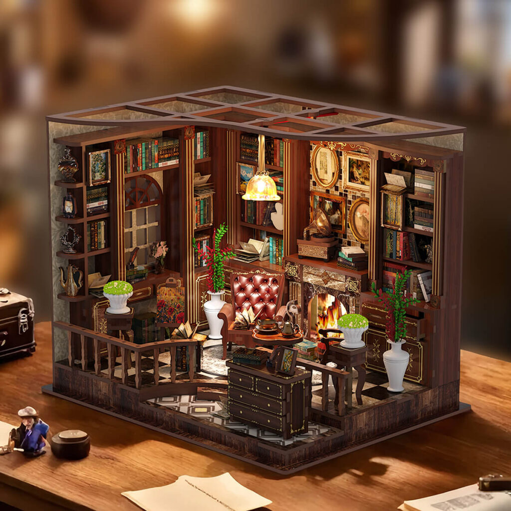 Miniatur‑Häuschen „Linkes Ufer Leseraum“ – DIY‑Bastelset für Bastelfans