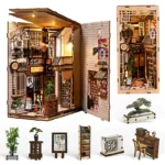 Japanische Gassen-Miniatur mit Katze DIY Book Nook